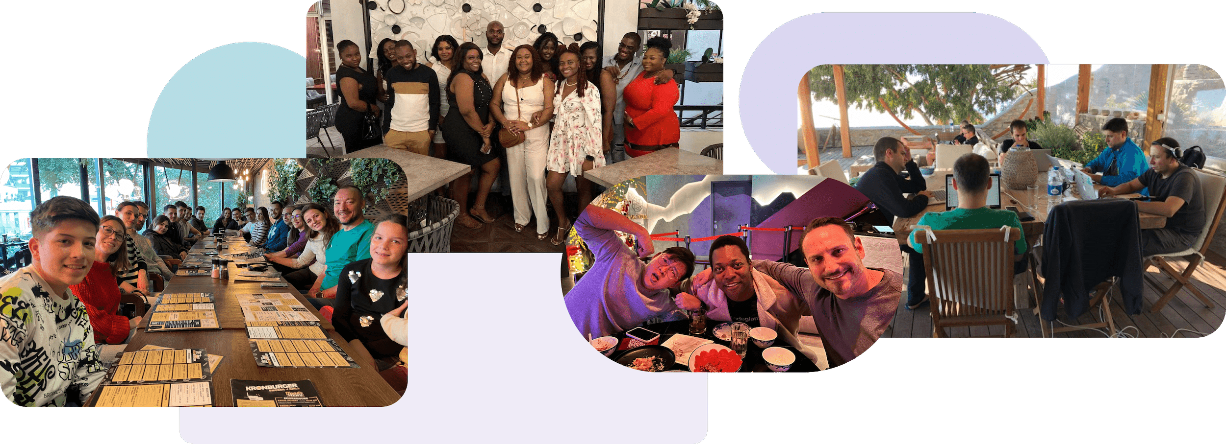 my-time-careers collage of myTime team photos at events, at work, and at a meal
