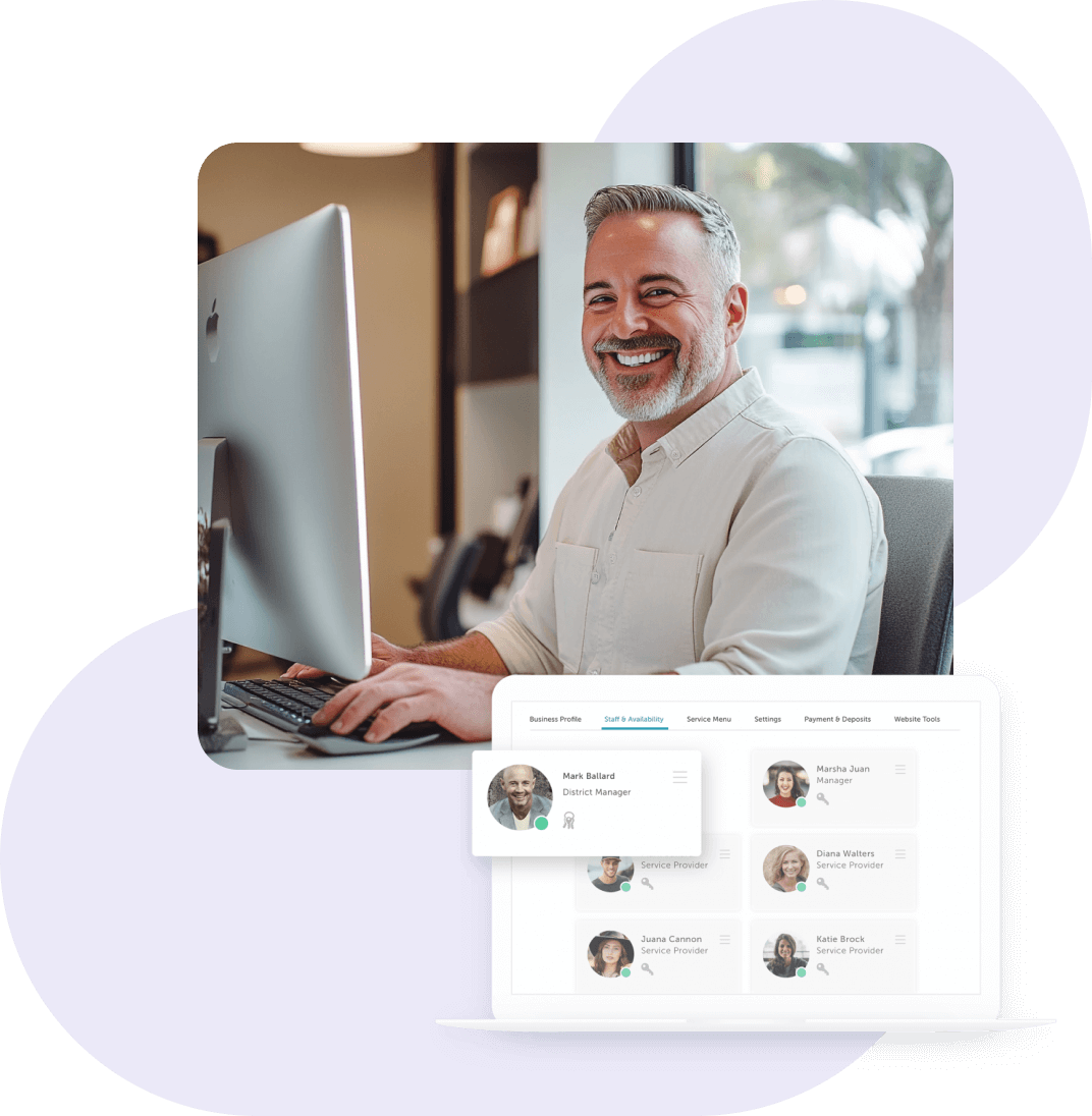 staff-management-hero man at computer with myTime staff management interface